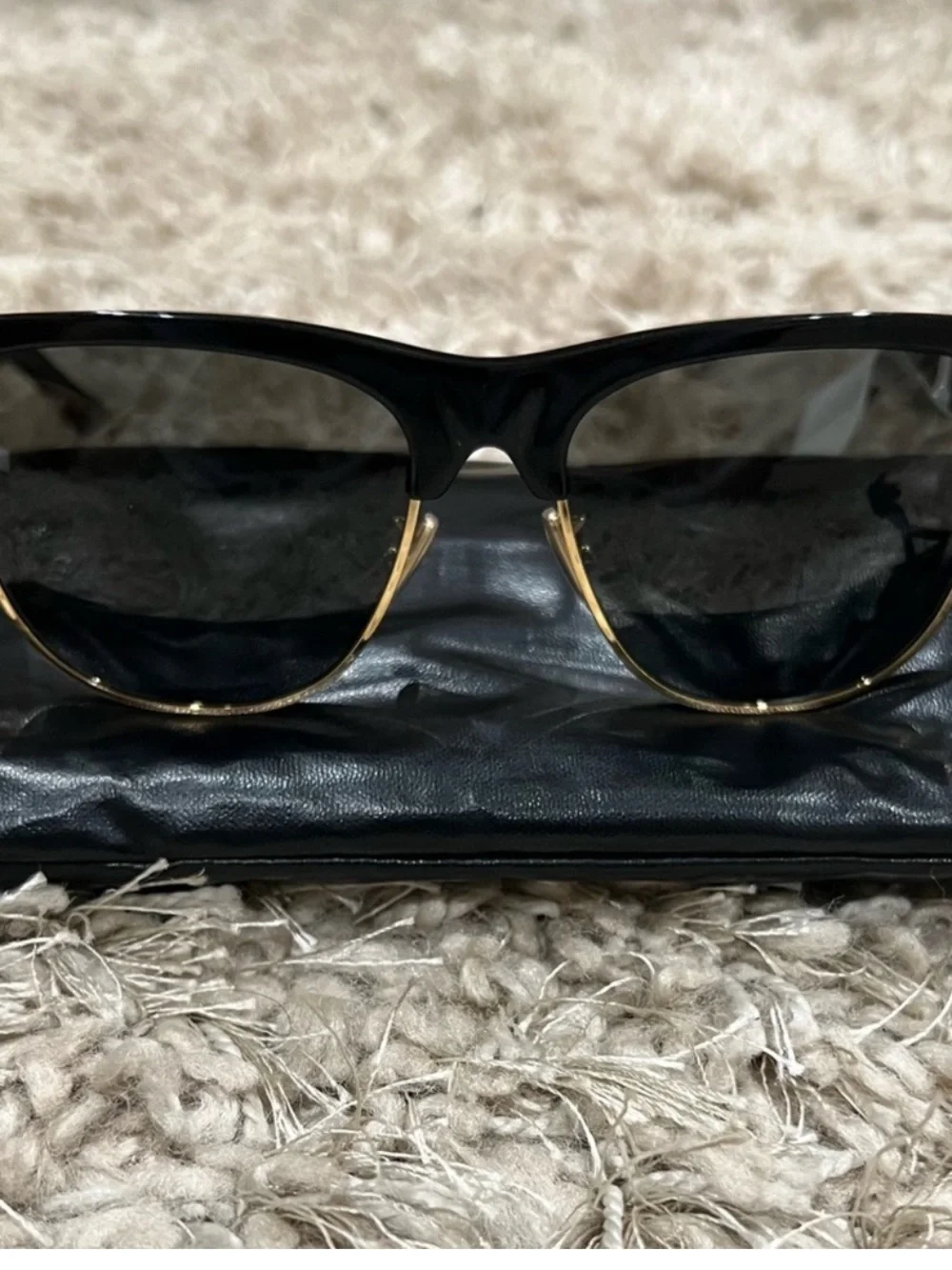 Celine Black Sunglasses with Gold Accents